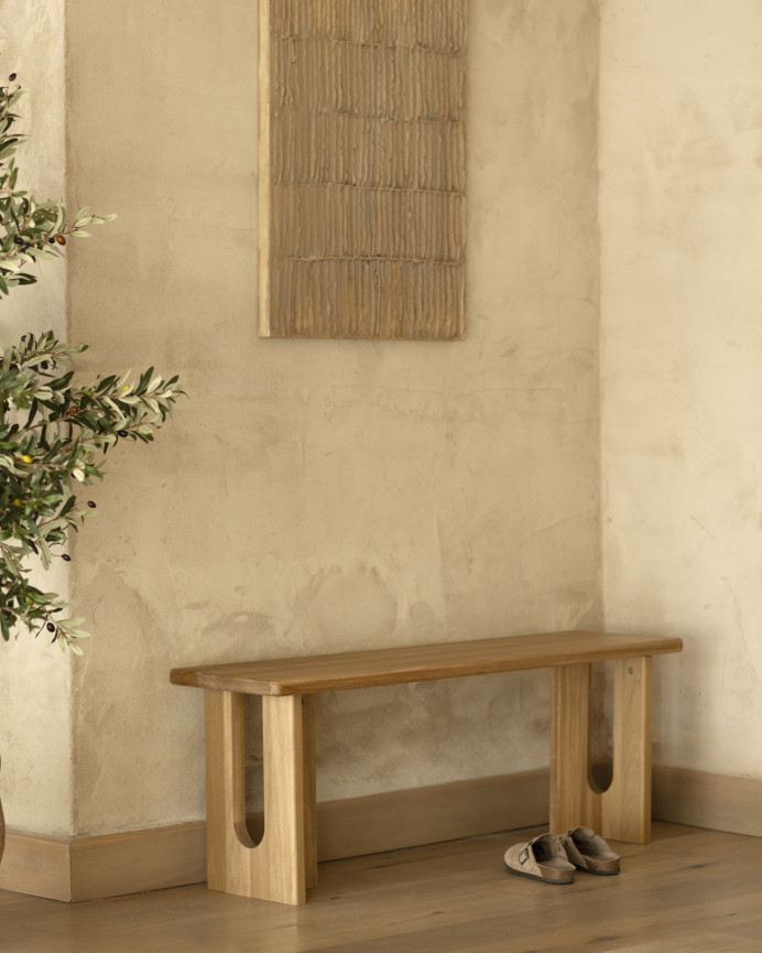 Banc en bois massif de peuplier en 120x33cm