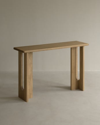 Console en bois massif de peuplier en 120x33cm