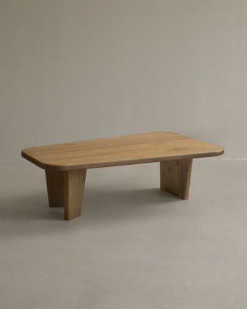 Table basse en bois massif de peuplier avec trois pieds de 100cm