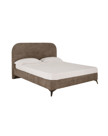 Lit rembourré en taupe boculé pour les matelas de différentes tailles