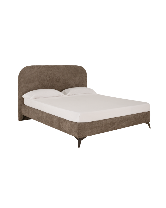 Lit rembourré en taupe boculé pour les matelas de différentes tailles