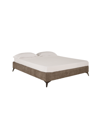 Base tapissée taupe boculé pour les matelas de différentes tailles