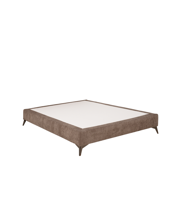 Base tapissée taupe boculé pour les matelas de différentes tailles