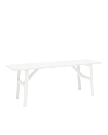 Banc en bois massif blanc 120x45cm