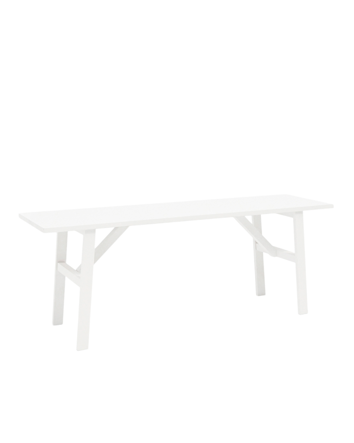 Banc en bois massif blanc 120x45cm