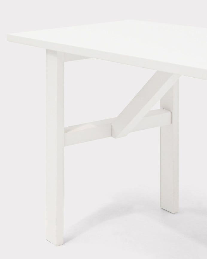 Banc en bois massif blanc 120x45cm