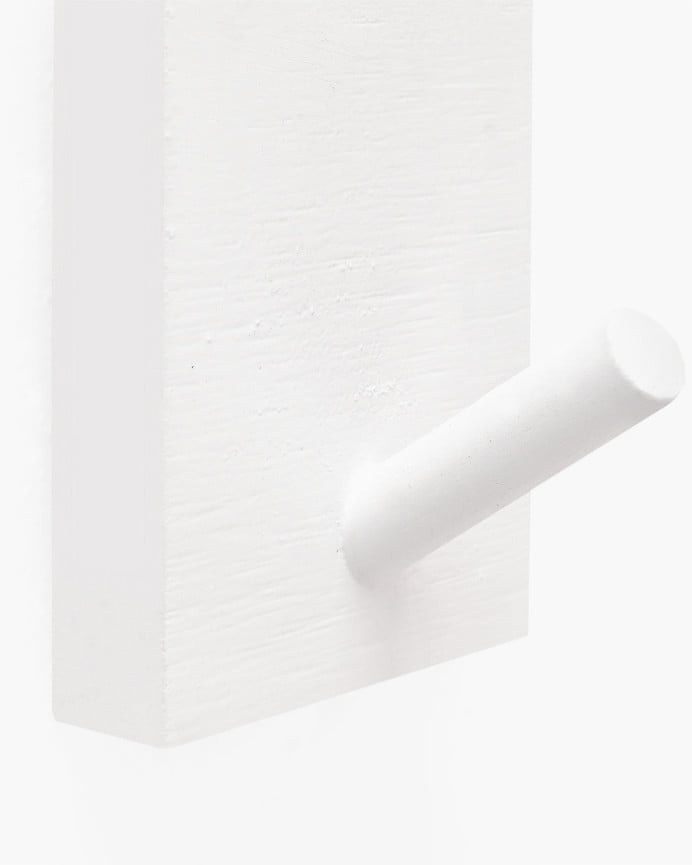 Cintre mural en bois massif blanc 8x6cm