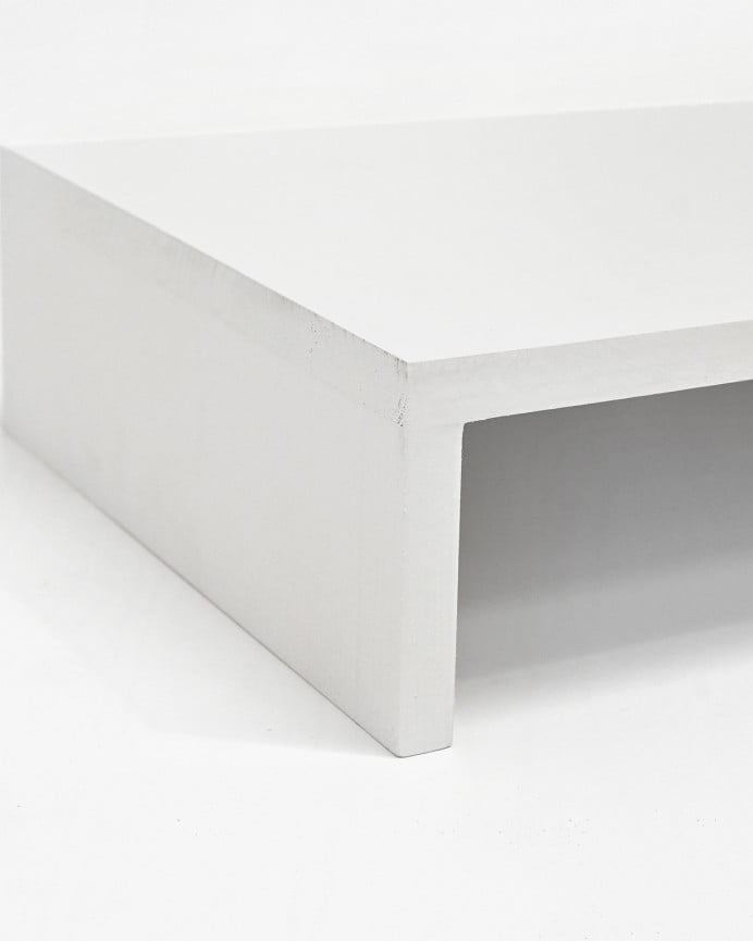 Support pour surélever le moniteur de l'écran d'ordinateur en bois massif ton blanc 50x25cm