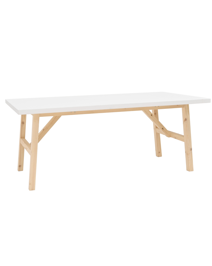 Table à manger en bois massif ton blanc de différentes tailles