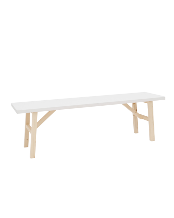 Banc en bois massif blanc de différentes tailles