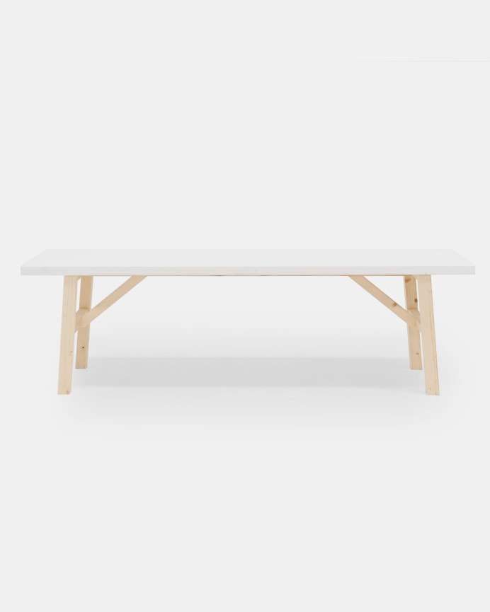 Banc en bois massif blanc de différentes tailles