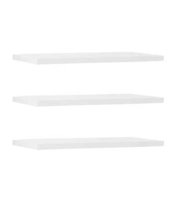 Pack 3 étagères flottantes en bois massif ton blanc de différentes tailles