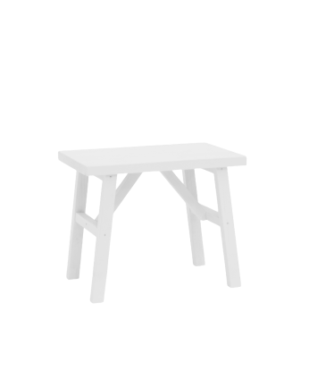 Tabouret en bois massif blanc 45x55cm