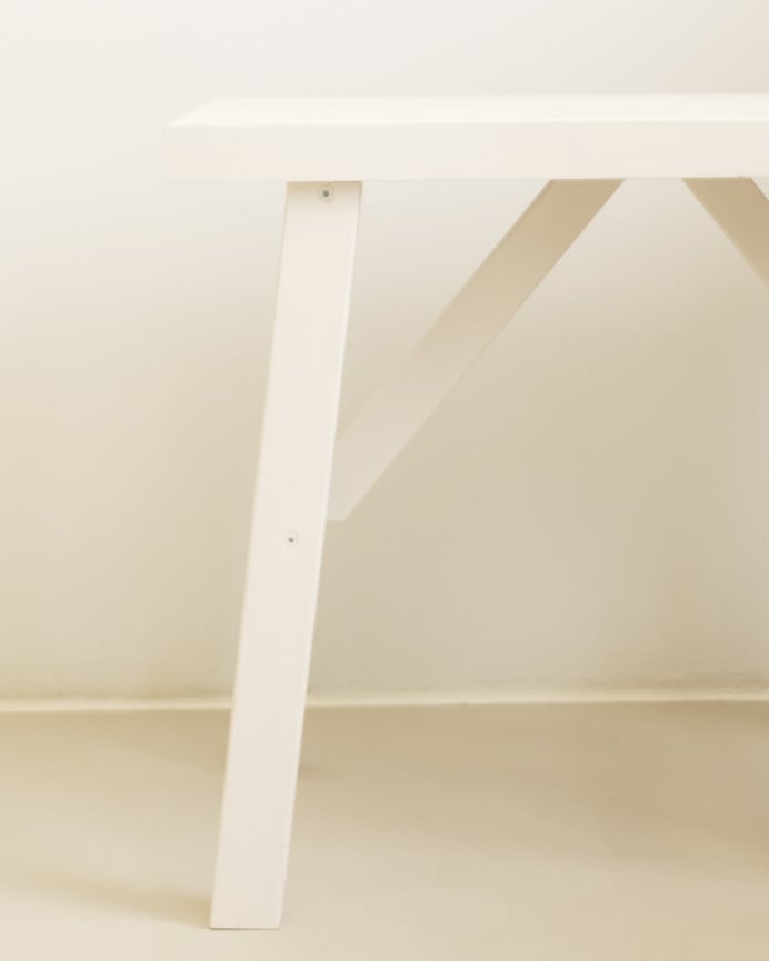 Tabouret en bois massif blanc 45x55cm