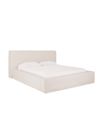 Lit déhoussable en lin blanc pour les matelas de différentes tailles