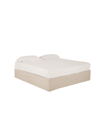 Canapé en lin beige déhoussable pour les matelas de différentes tailles