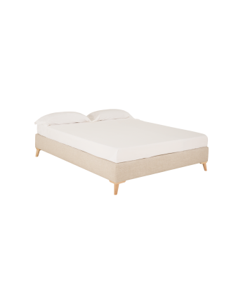 Base tapissée en lin beige pour les matelas de différentes tailles