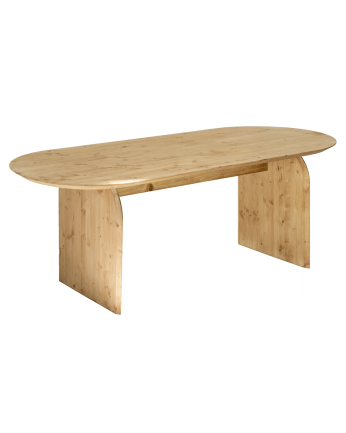 Table à manger ovale en bois massif ton chêne moyen de différentes tailles