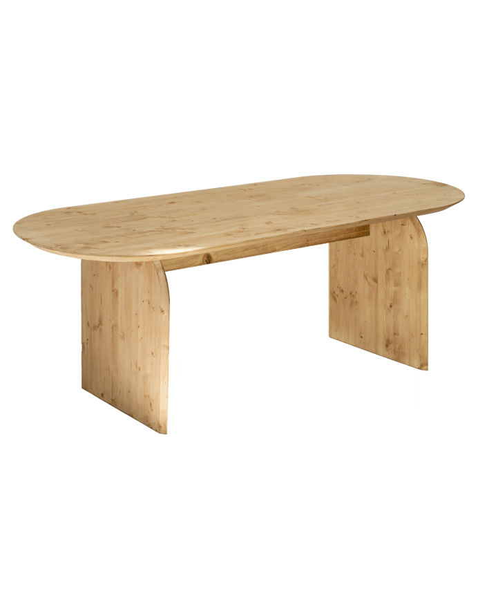 Table à manger ovale en bois massif ton chêne moyen de différentes tailles