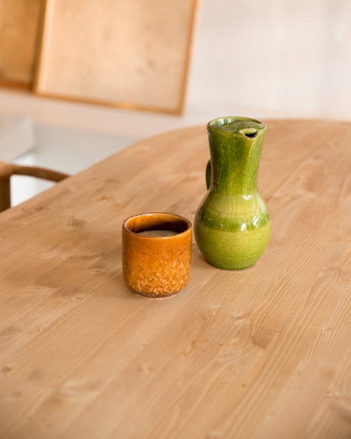 Table à manger ovale en bois massif ton chêne moyen de différentes tailles