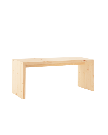 Table basse en bois massif ton naturel de 109,4x45x35cm