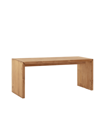 Table basse en bois massif ton chêne foncé de 109,4x45x35cm