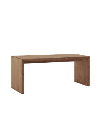 Table basse en bois massif ton noyer de 109,4x45x35m