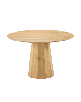 Table à manger ronde en stratifié chêne naturel 120 cm