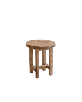 Table de chevet en bois massif ton chêne foncé 40x35cm