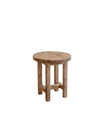 Table de chevet en bois massif ton chêne foncé 40x35cm