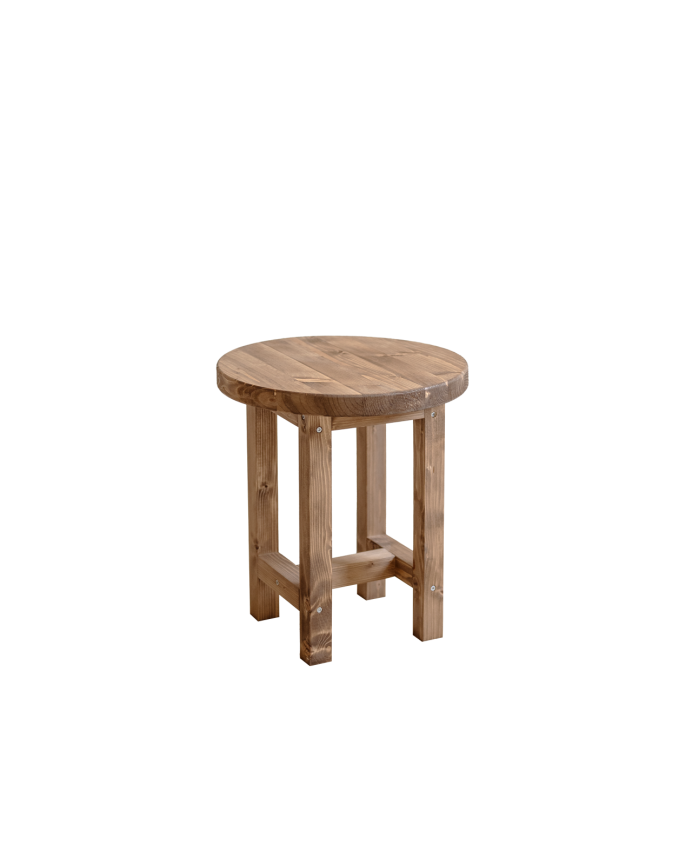 Table de chevet en bois massif ton chêne foncé 40x35cm