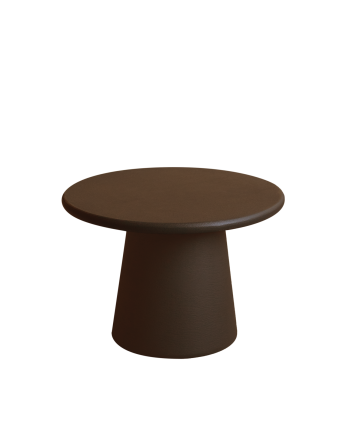 Table basse ronde en microciment marron en plusieurs dimensions