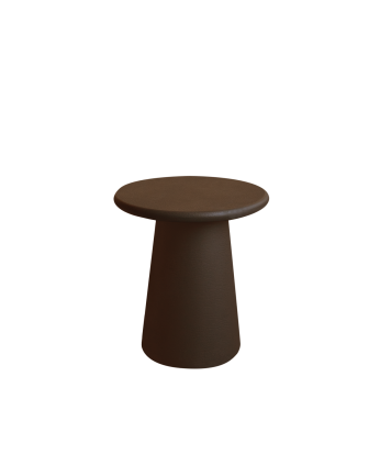 Table d'appoint ronde en microciment marron de 45x50cm