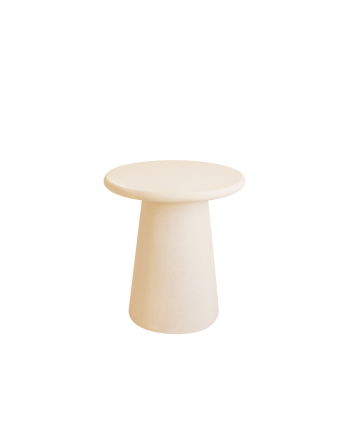 Table d'appoint ronde en microciment ton beige 45x50cm