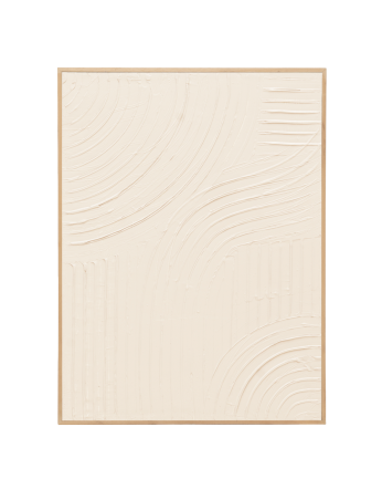 Tableau blanc décoratif sur coton avec cadre en bois peint à la main à la peinture à l'huile en différentes tailles