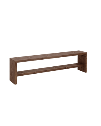Banc à chaussures en bois massif ton noyer en différentes tailles