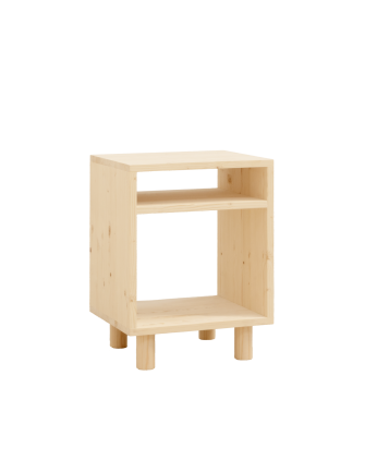Table de chevet en bois massif ton naturel 51x32cm