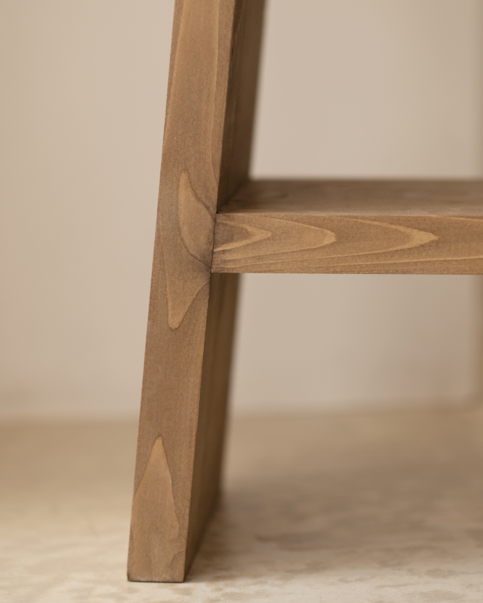 Pack de 2 tables de chevet ou d'appoint en bois massif ton chêne foncé de 45x39cm