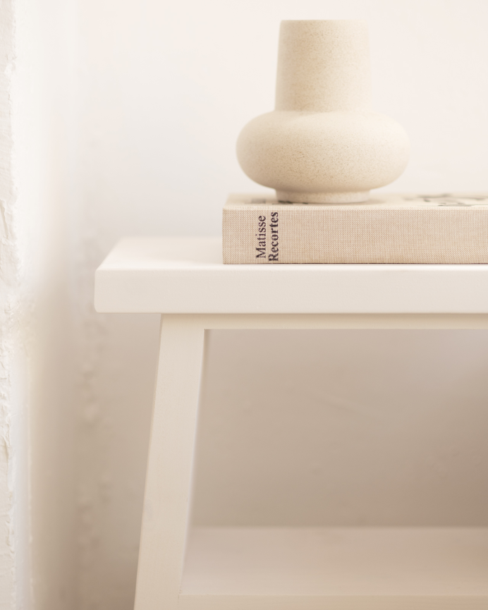 Pack de 2 tables de chevet ou d'appoint en bois massif ton blanc de 45x39cm