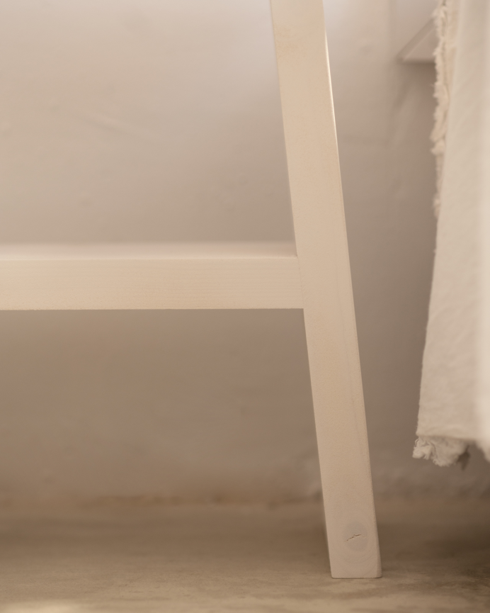 Pack de 2 tables de chevet ou d'appoint en bois massif ton blanc de 45x39cm