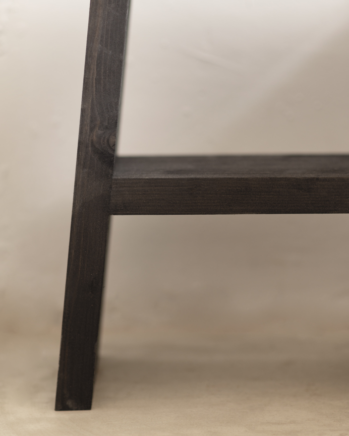 Pack de 2 tables de chevet ou d'appoint en bois massif ton noir de 45x39cm