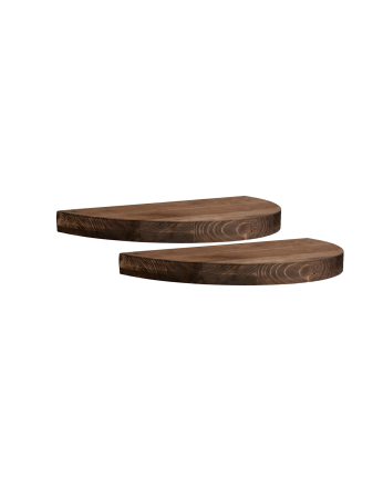 Pack de 2 tables de chevet flottantes en bois massif ton noyer de 3x40cm