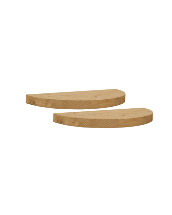 Pack de 2 tables de chevet flottantes en bois massif ton chêne moyen de 3x40cm