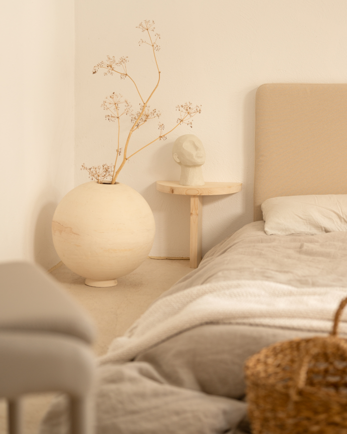 Pack de 2 tables de chevet flottantes en bois massif ton naturel de 27x40cm