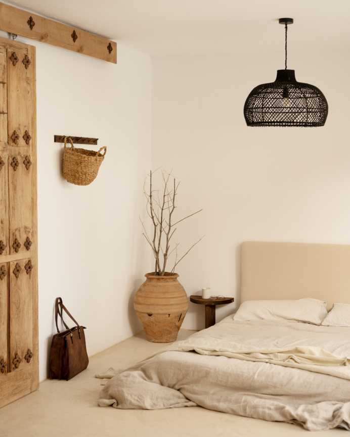 Pack de 2 tables de chevet flottantes en bois massif ton noyer de 27x40cm