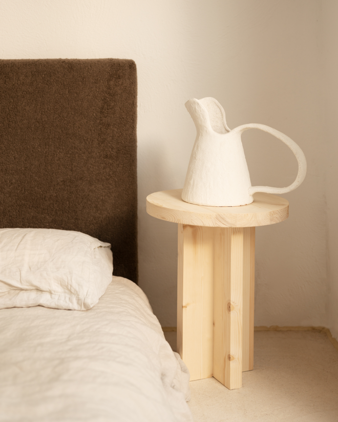 Pack de 2 tables de chevet en bois massif ton naturel de 45x35cm