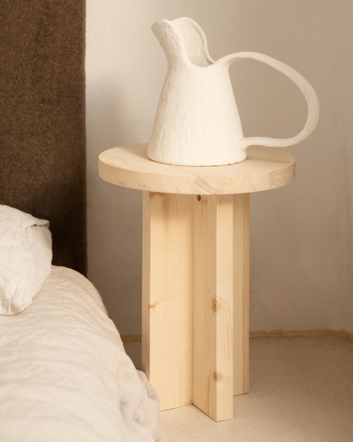 Pack de 2 tables de chevet en bois massif ton naturel de 45x35cm