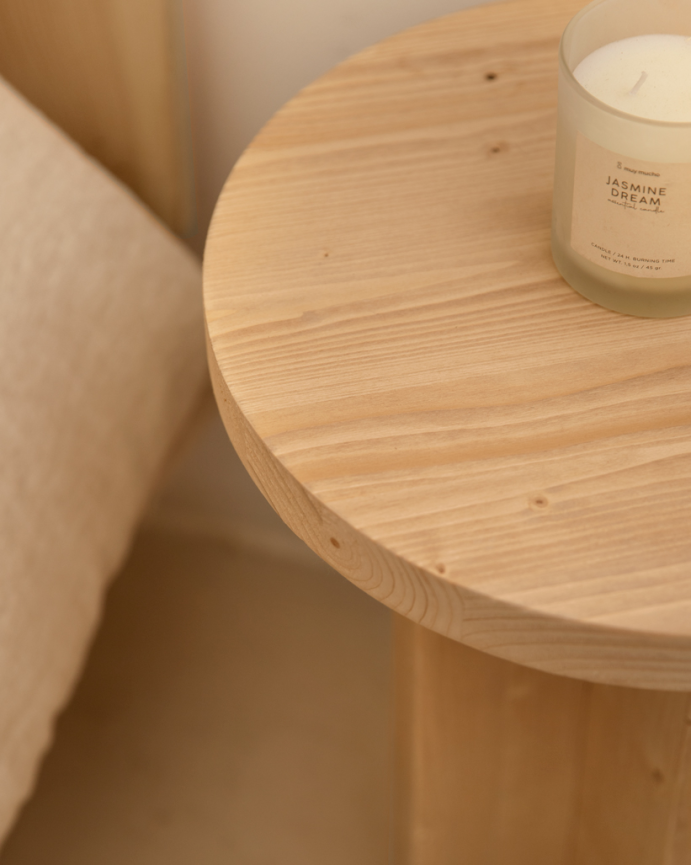 Pack de 2 tables de chevet en bois massif ton chêne moyen de 45x35cm