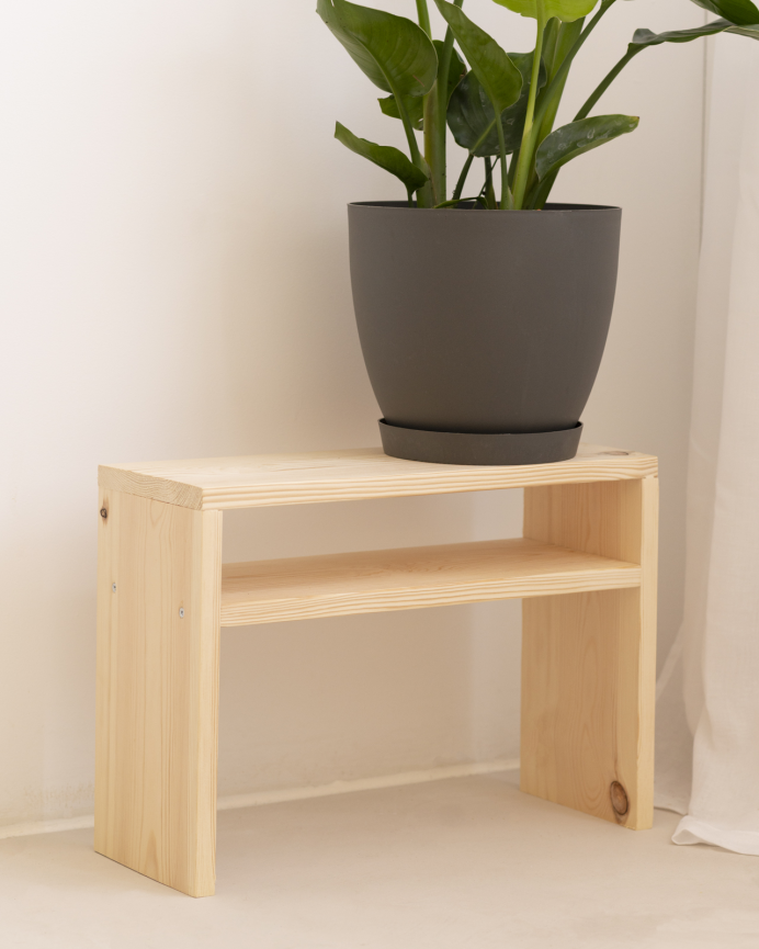 Pack de 2 tables de chevet en bois massif ton naturel de 50x36cm