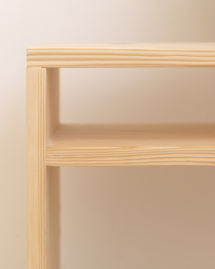 Pack de 2 tables de chevet en bois massif ton naturel de 50x36cm